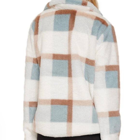 NoraCora On The Search Plaid Faux Fur Jacket Size M - Picture 2 of 11